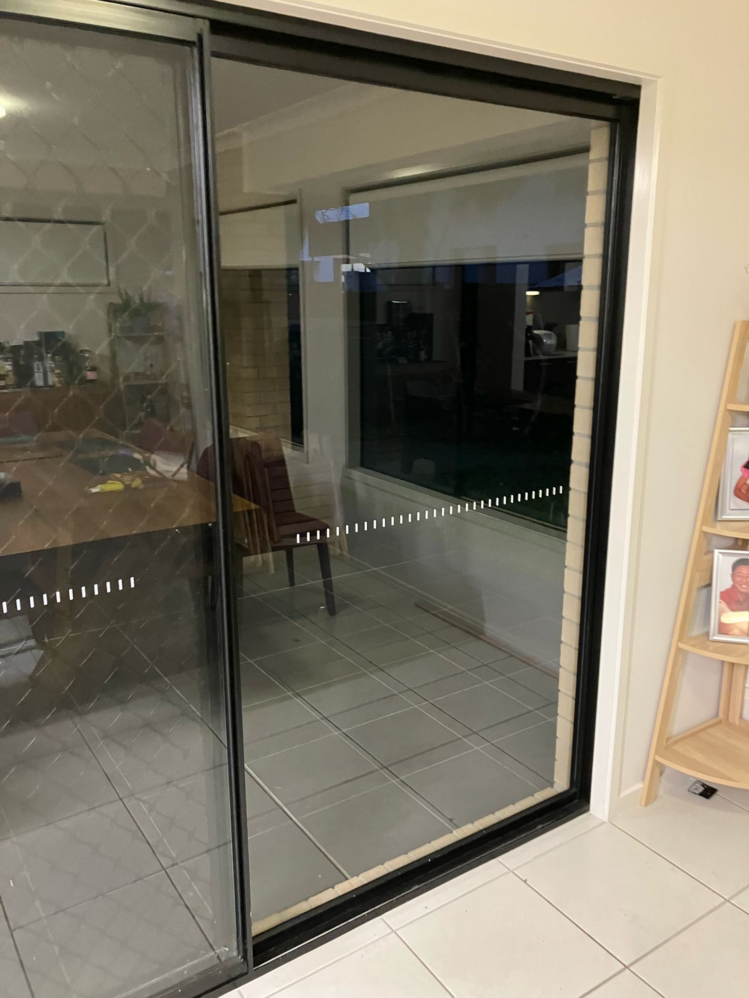 After: new sliding door glass installed and finished clean